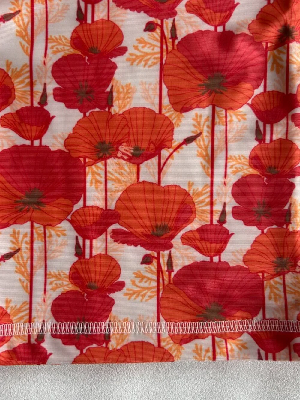 NWT Kate Quinn Rash Guard Emberglow Poppies UPF 50+